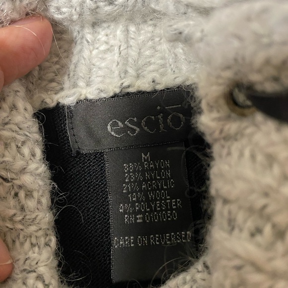 ESCIO WOOL BLEND SWEATER W/BOW NECK - SIZE M - EUC - Picture 3 of 9